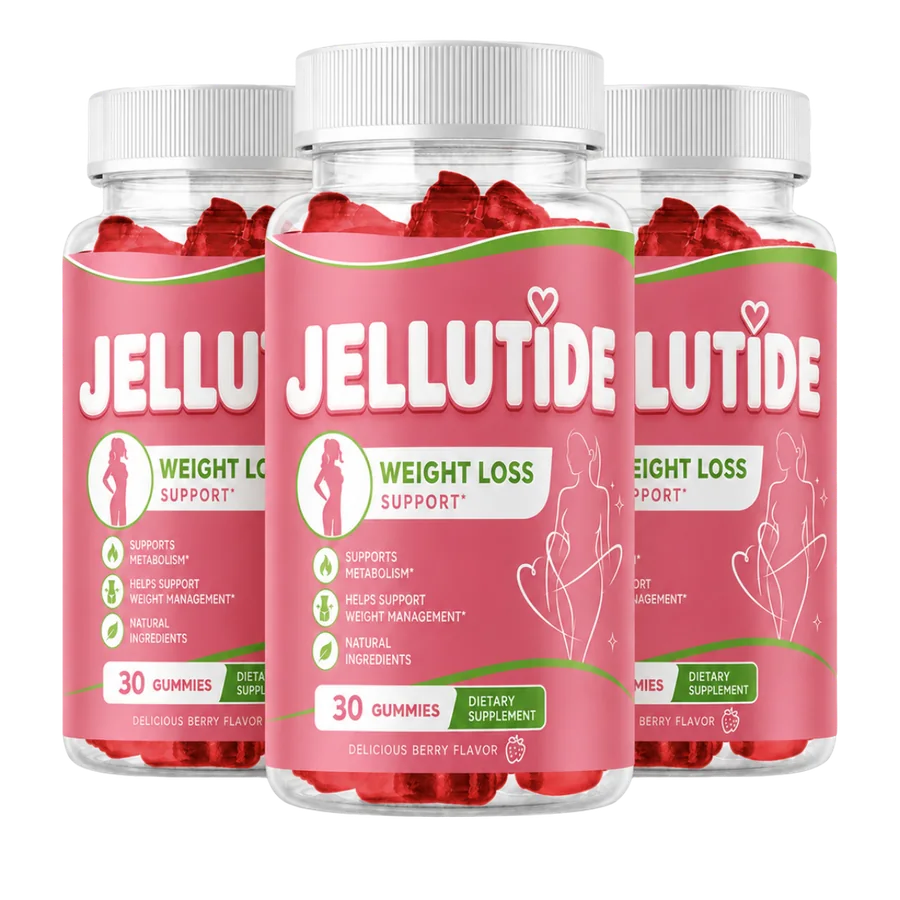 Jellu Tide berry weight-management gummies — 3 bottle bundle